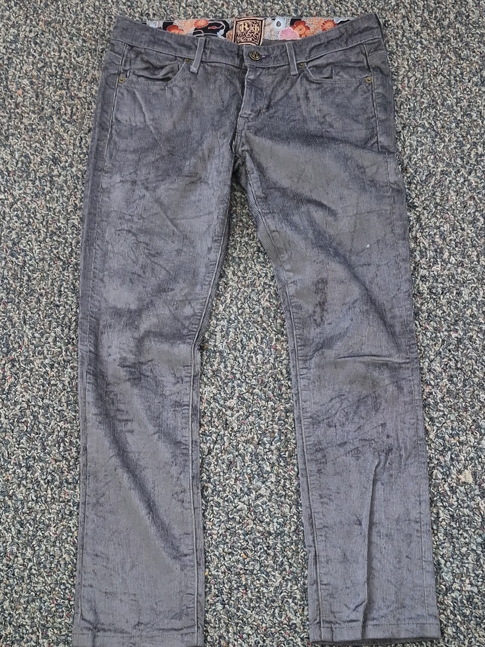 Men's Corduroy Pants in Charcoal Gray - Slim Straight